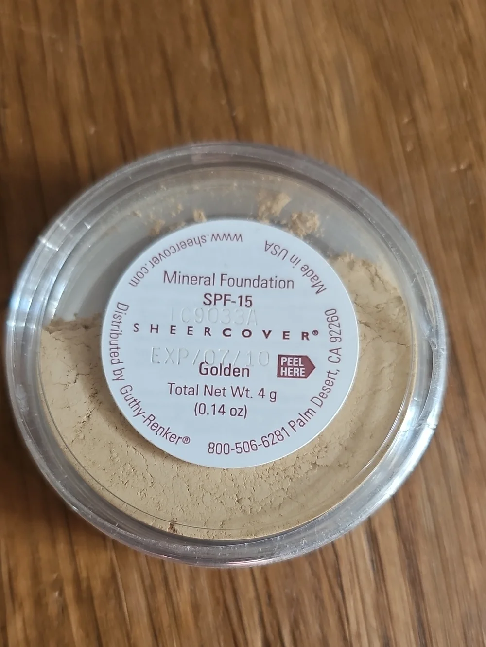 Sheer Cover Golden Mineral Foundation Powder Makeup Large 4g SPF-15 New Sealed